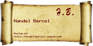 Handel Bercel névjegykártya